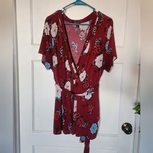 Torrid Red Floral Top